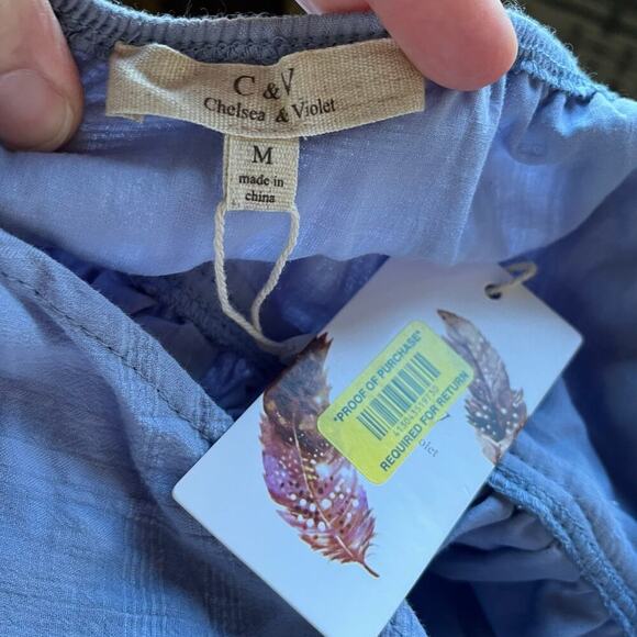 Chelsea & Violet Women's Embroidered Periwinkle Babydoll Dress Size M. NEW - Picture 9 of 11